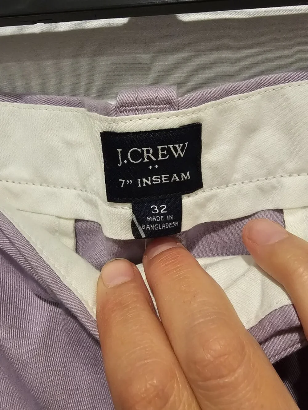 J.Crew Men's Chino Shorts Cotton Light Purple Size 32 Flat Front